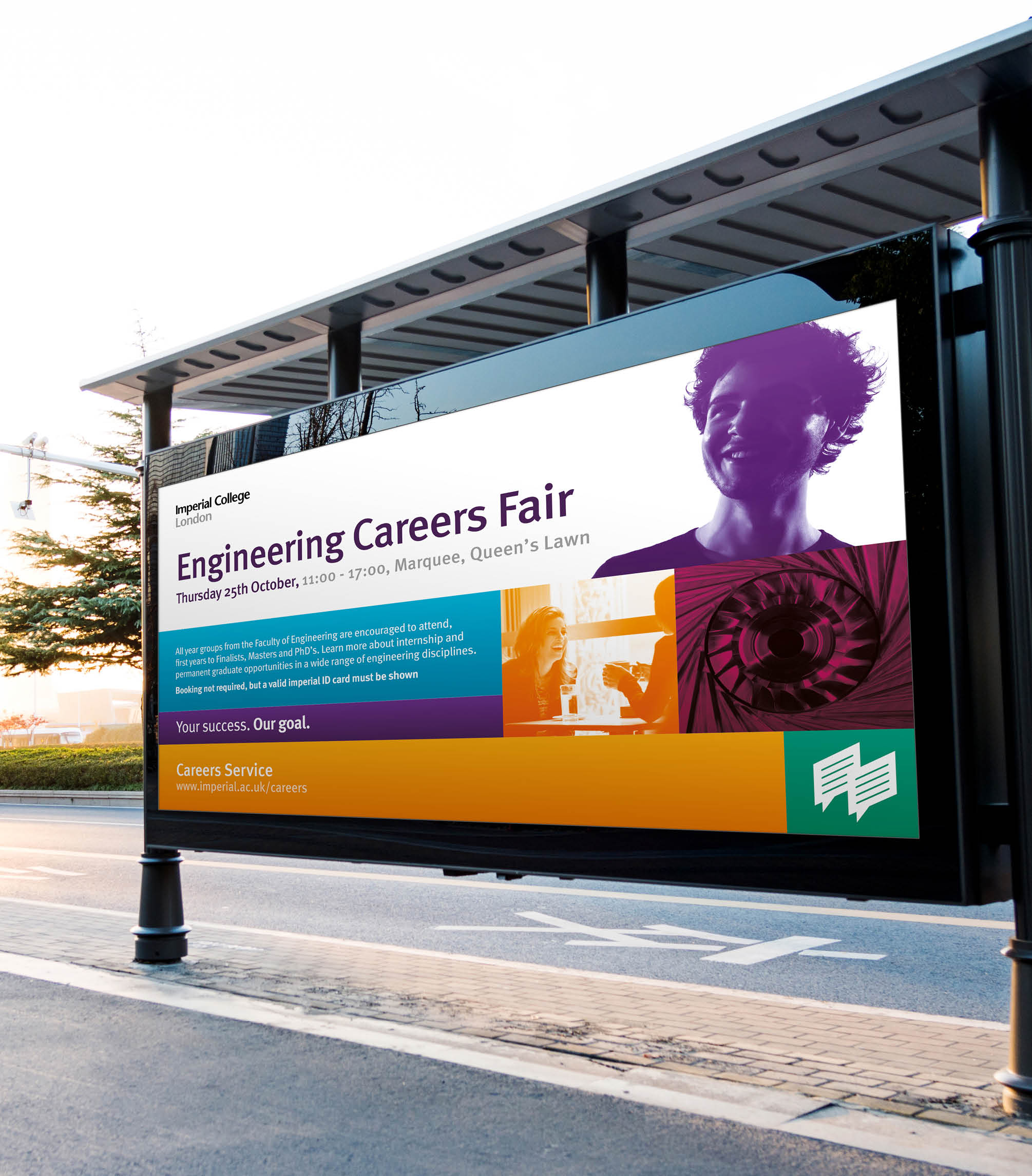 Imperial College London Career Service brand on a billboard