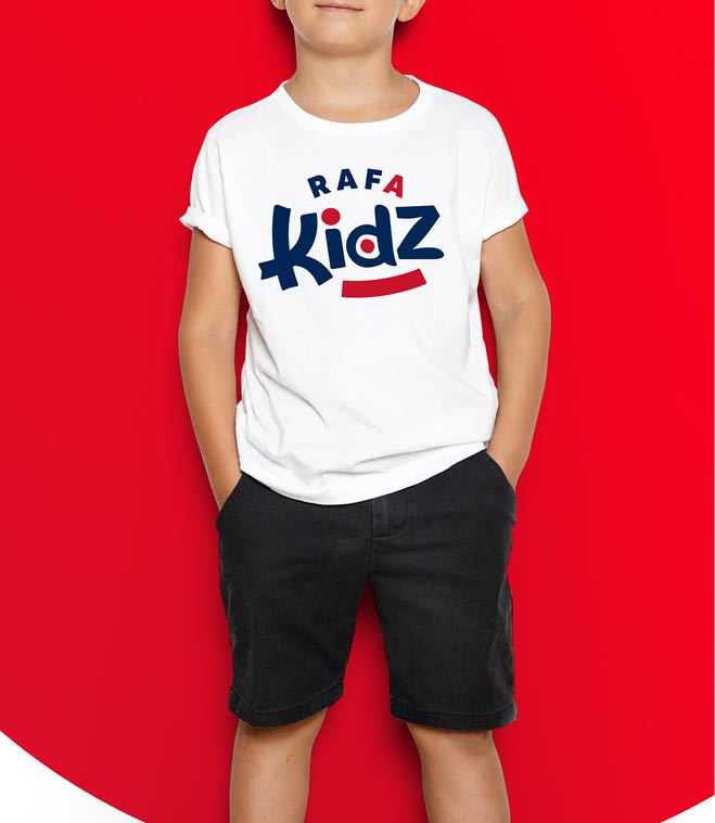 RAFA Kidz logo on t-shirt