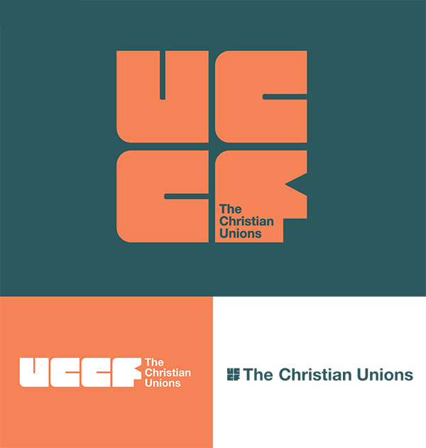 Three variants of the dynamic new UCCF logo 