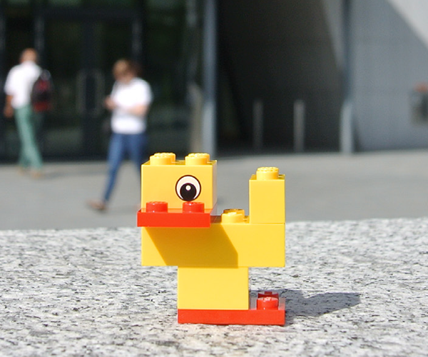 A duck made out of Lego, just one creative element of learning at the Innovation Academy