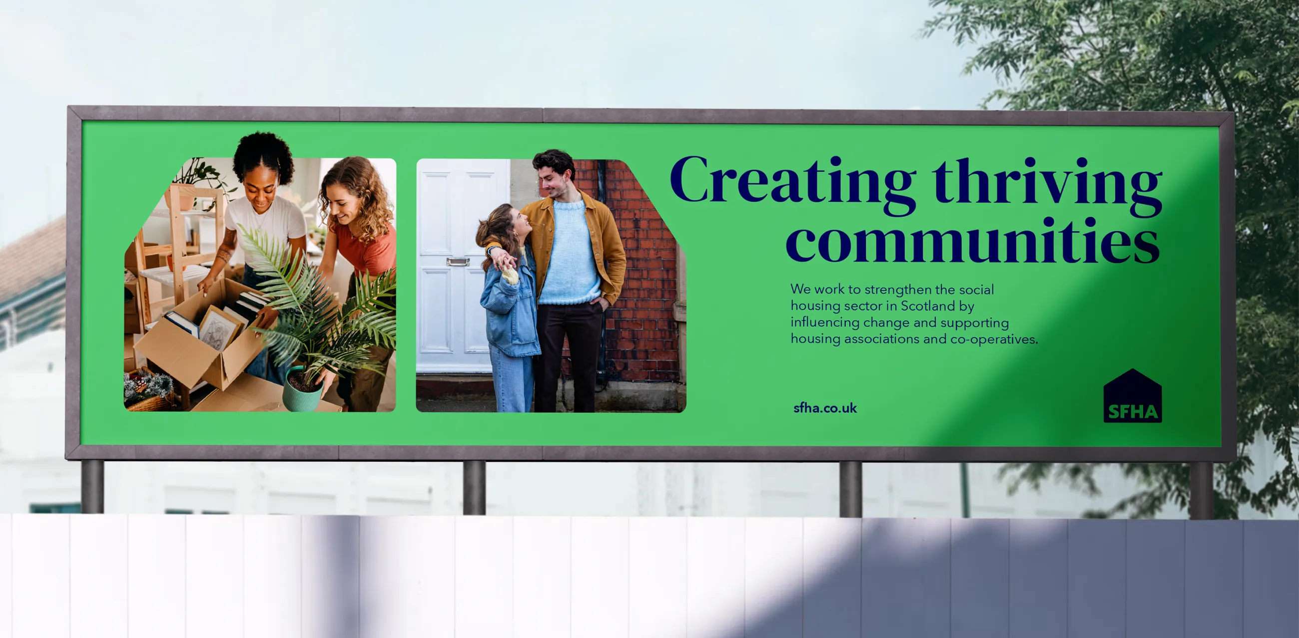 SFHA branding on a billboard