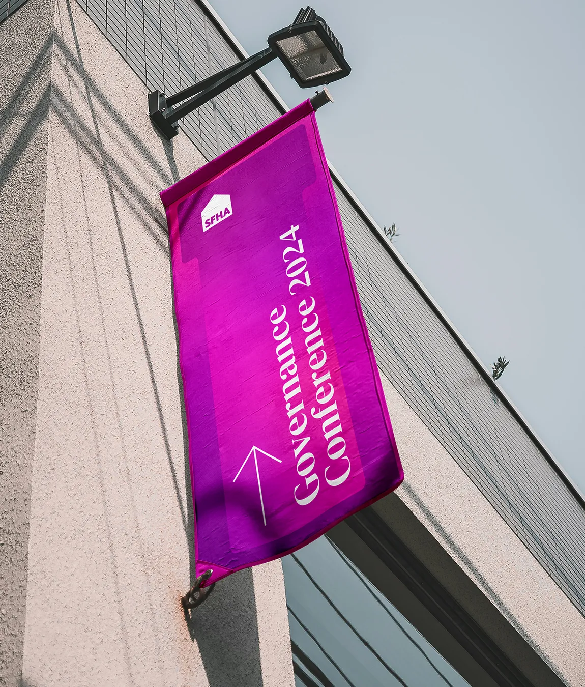 SFHA event branding, example of flag